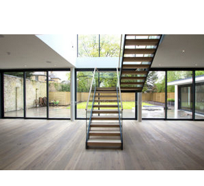 Modern Design Interior Steel Straight Staircase for Residential House with Solid Wood Step- buying leads